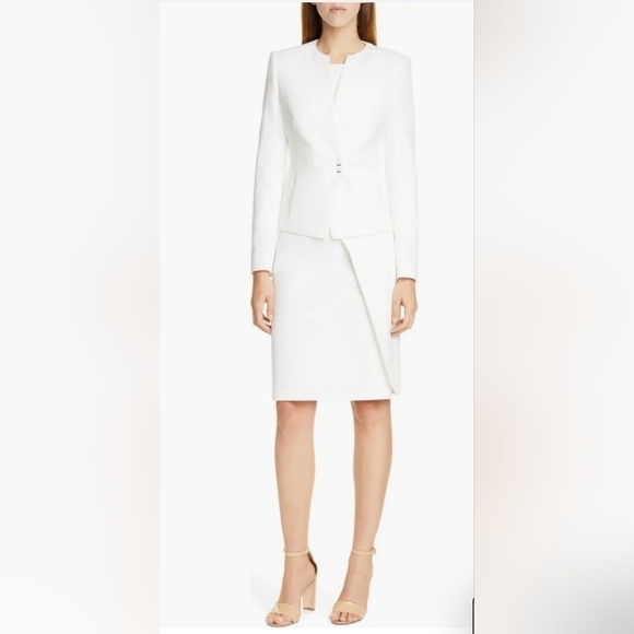 BOSS Danita Faux Wrap Ponte Sheath Dress - Picture 16 of 16